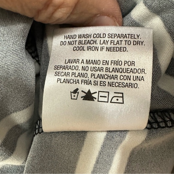 Metaphor Black and White Stripe Jersey 3/4 Sleeve Top, Large - Picture 9 of 9